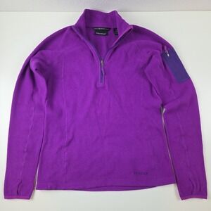 Marmot Polartec  Petite Small  Womens Magenta Lightweight Pullover Earbud Pocket